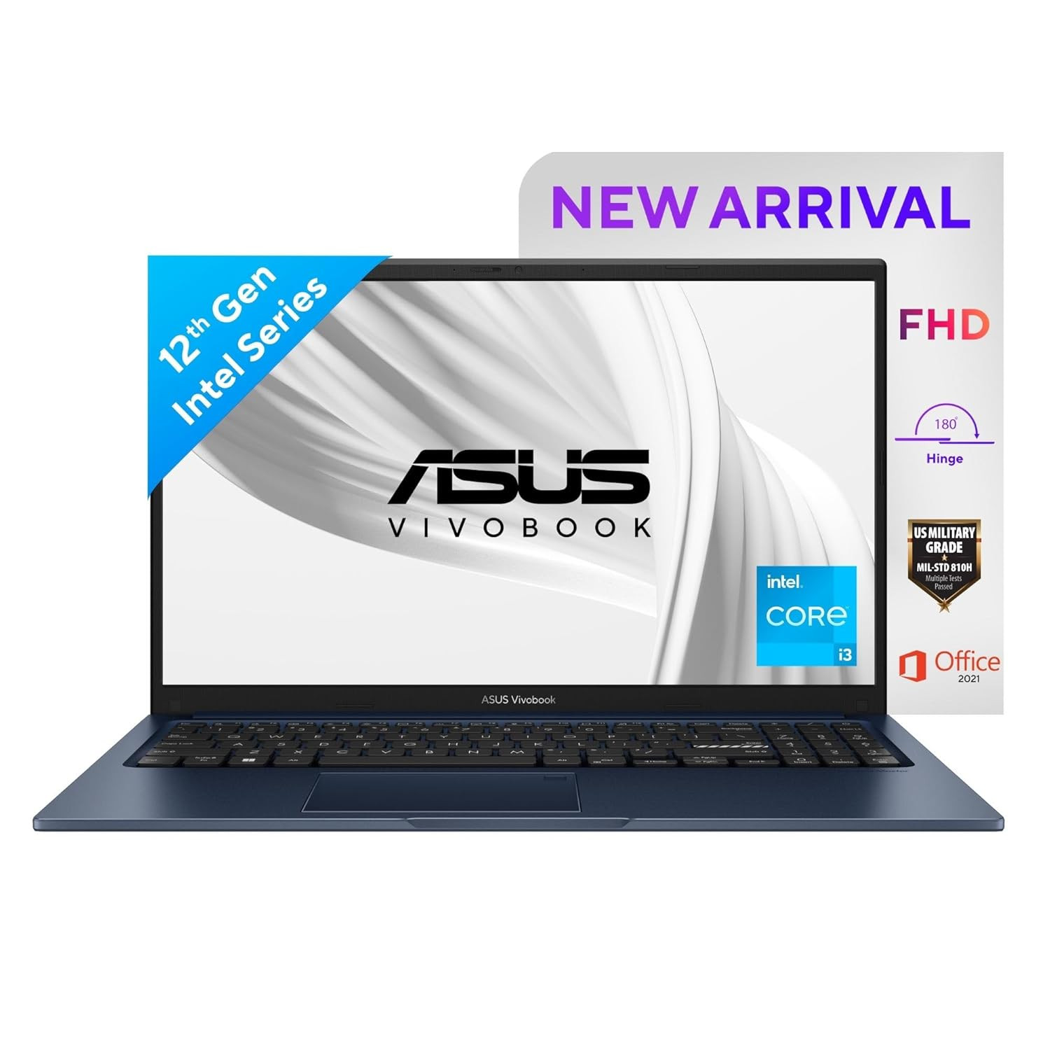 ASUS Vivobook 15 / X1504ZA-NJ321WS / Intel®Core™ i3-1215U / 8GB DDR4 / 512GB PCIe® 3.0 SSD / 15.6-inch / Quiet Blue / Win 11